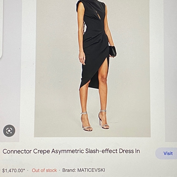 Maticevski Black Connector Slash Effect Cocktail Dress size S - Picture 10 of 16